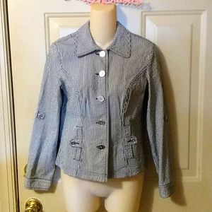 Seersucker tailored blazer jacket